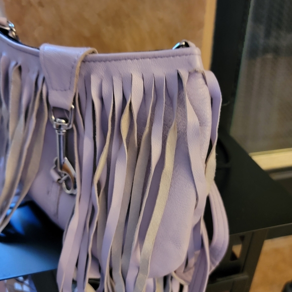 JJ Winters Cross Body Shoulder Bag Fringe Lavender Boho Festival - Picture 2 of 4